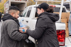 Frozen turkey distribution outside DC Central Kitchen