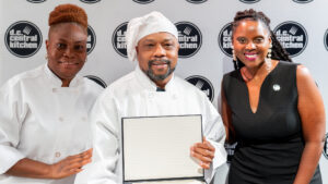 Joseph receiving his Culinary Job Training diploma