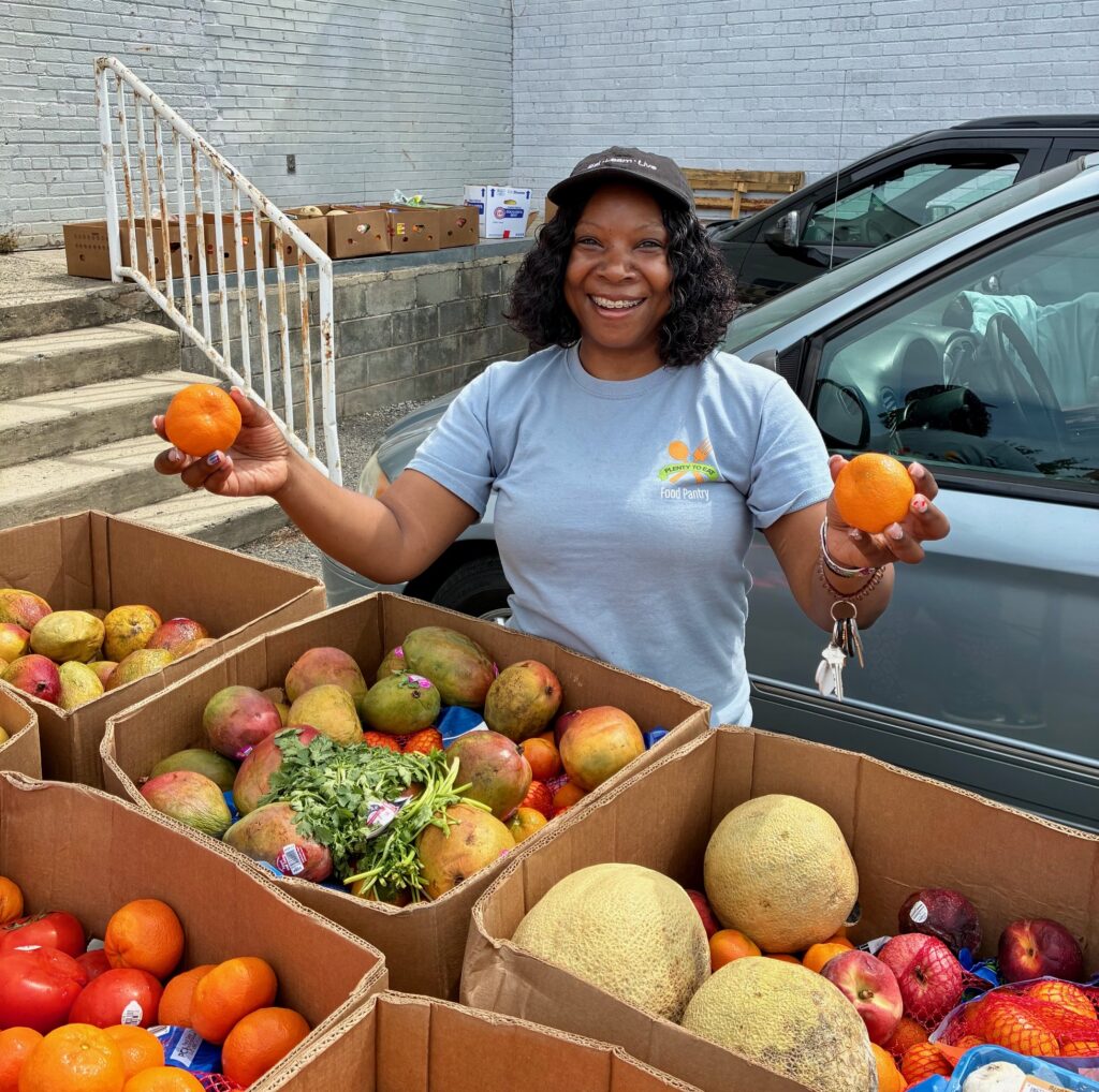 Connie Williams at a Plenty To Eat distribution