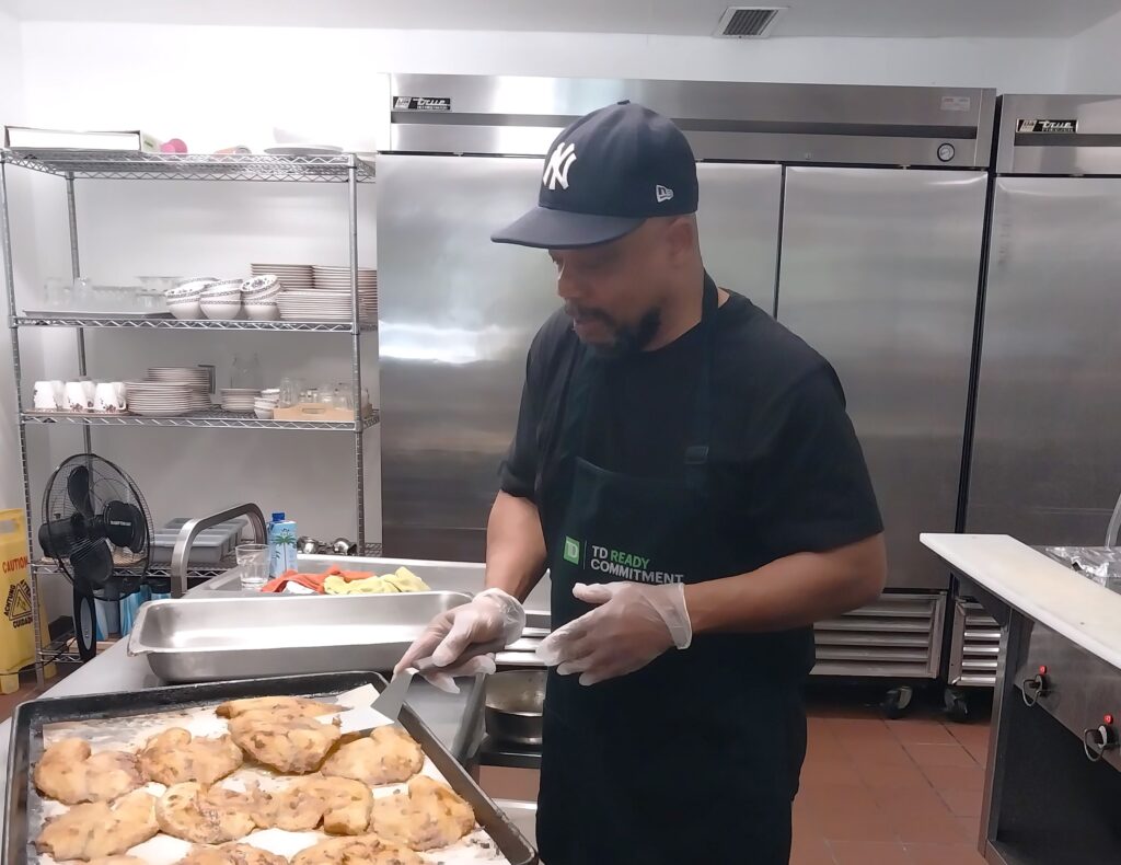 Joseph working in the Victory House’s Malta House kitchen