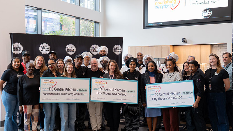 DCCK Staff with Safeway's Bre Bair at the Klein Center during check presentation.