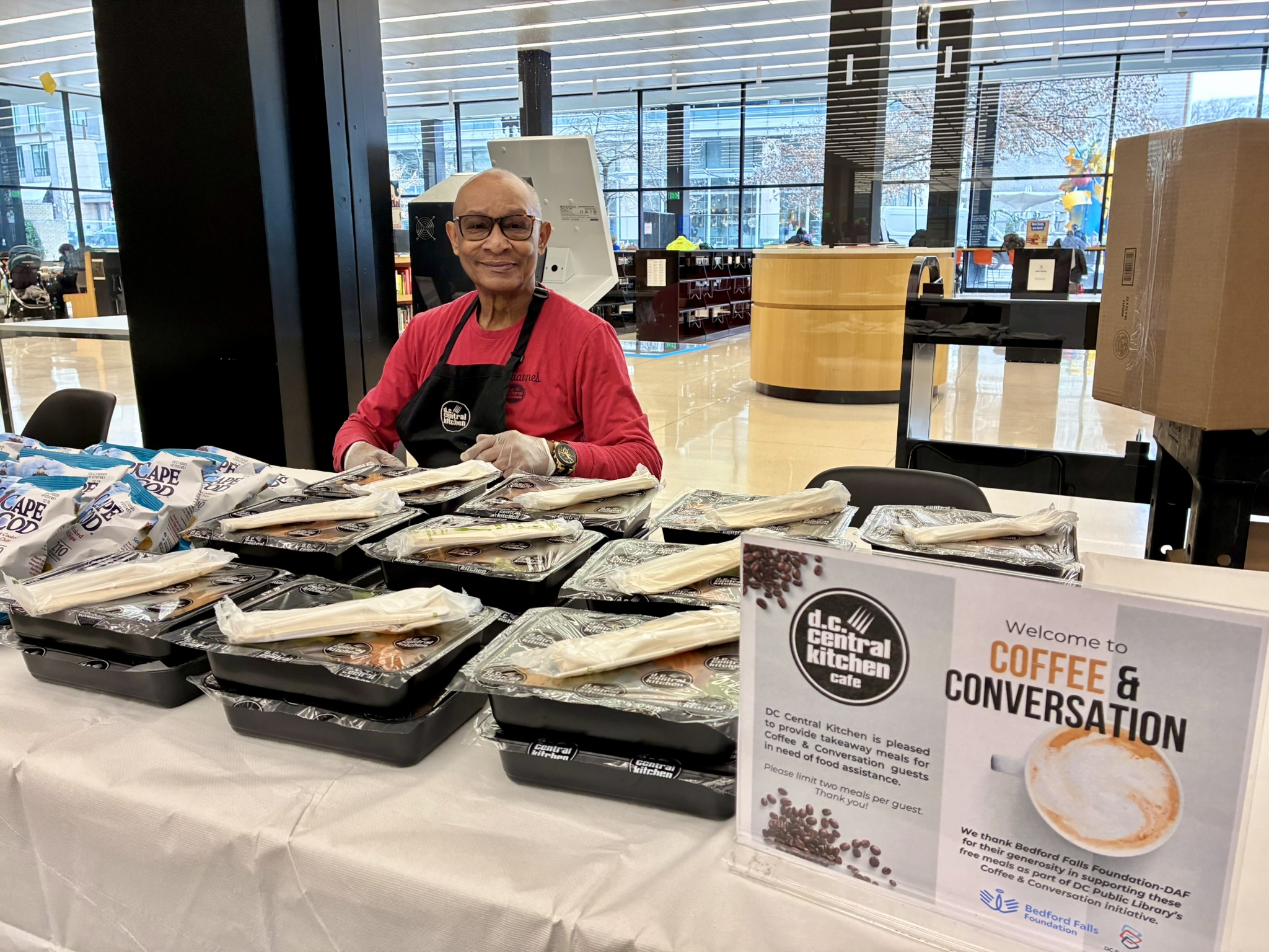 A DC Central Kitchen employee and meals