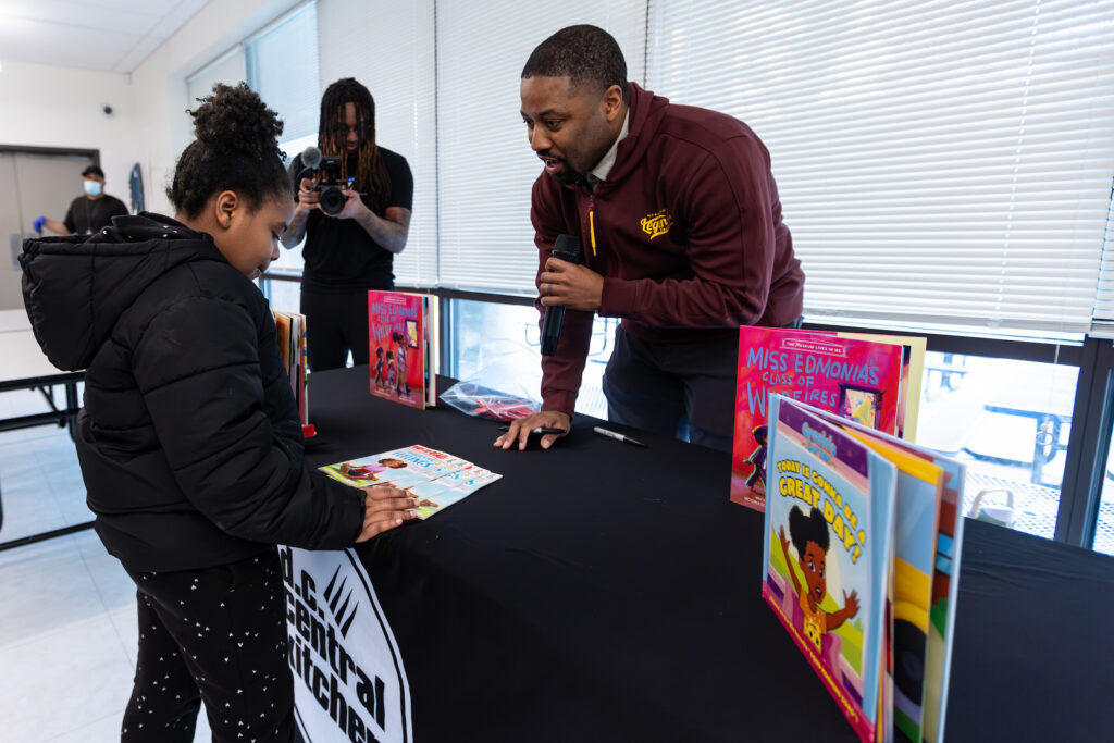 A Kimball Elementary student and Washington Football Team player