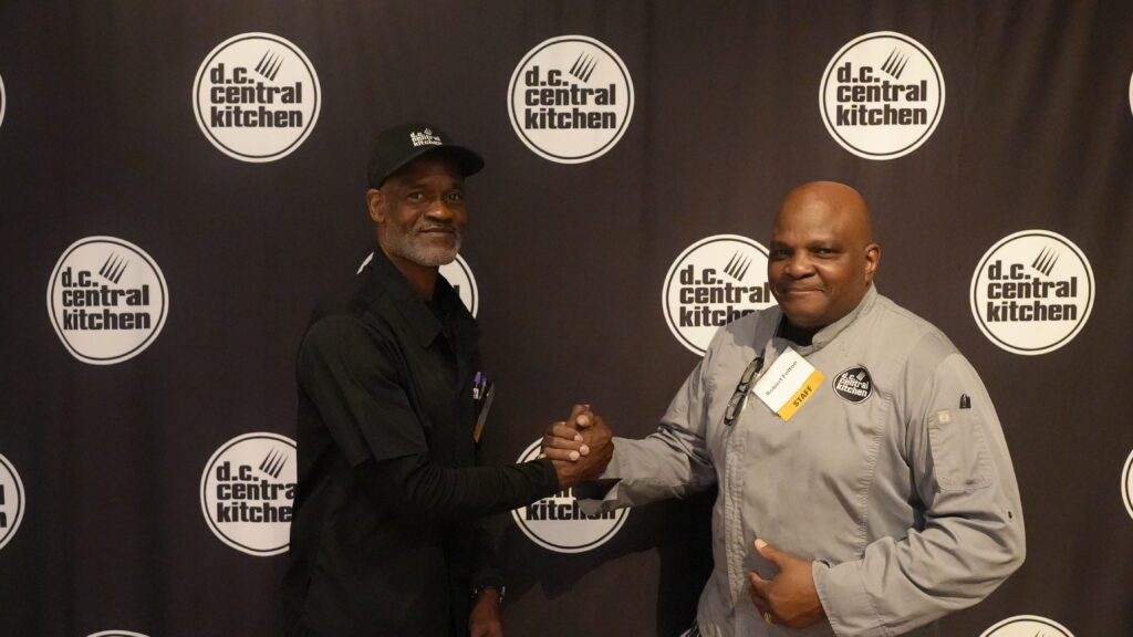 Gerald and his friend and supervisor Robert at the 2026 Hungry for Change breakfast