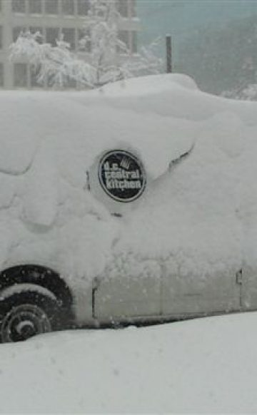 DC Central Kitchen van covered in snow