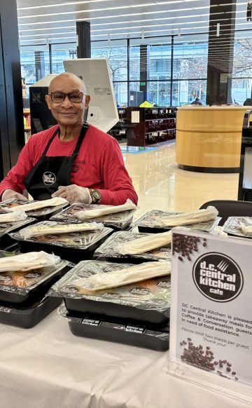 A DC Central Kitchen employee and meals